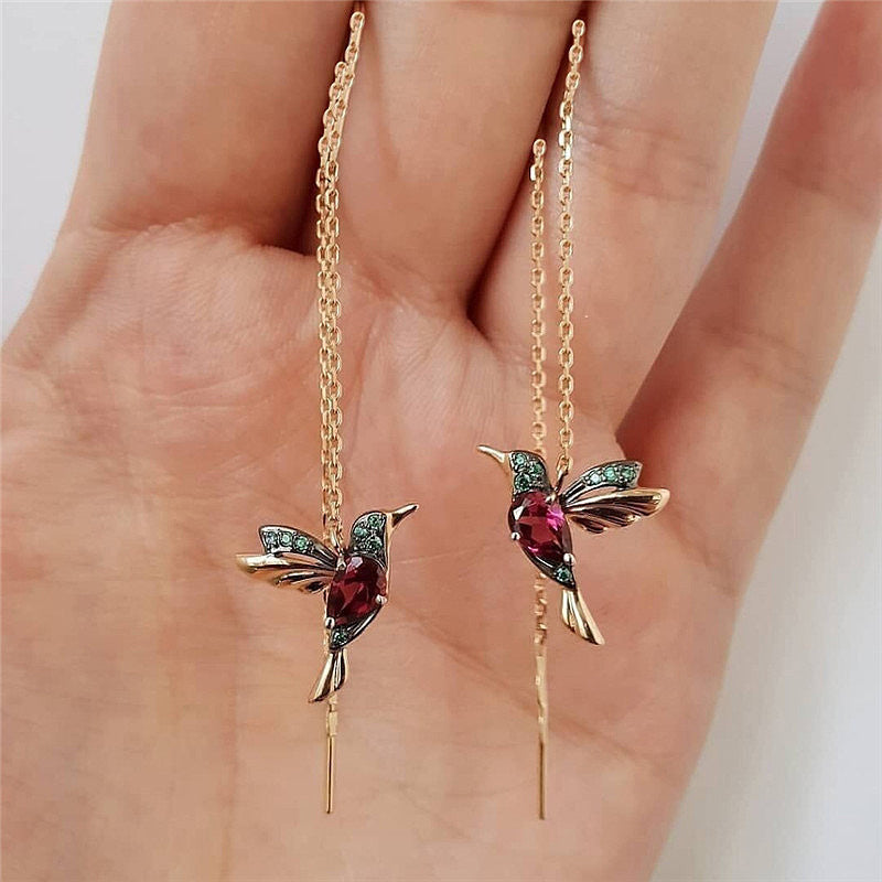 Fashion Jewelry New Unique Little Bird Drop Long