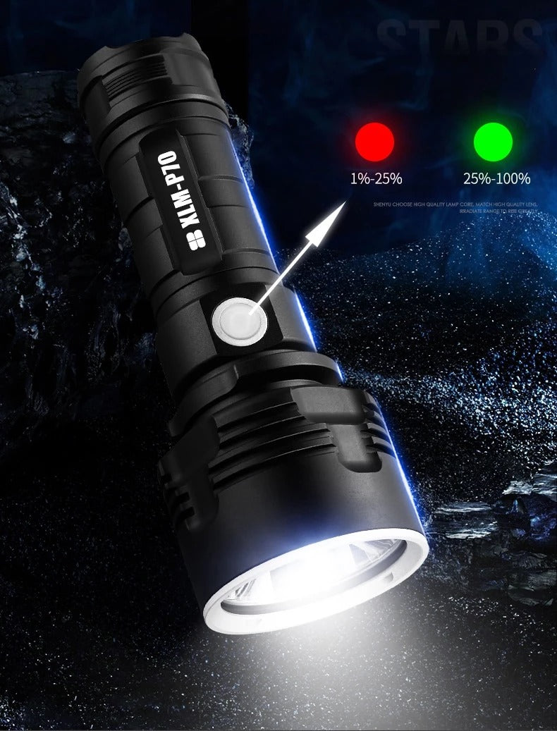 Strong Flashlight Focusing Led Flash Light Rechargeable Super Bright