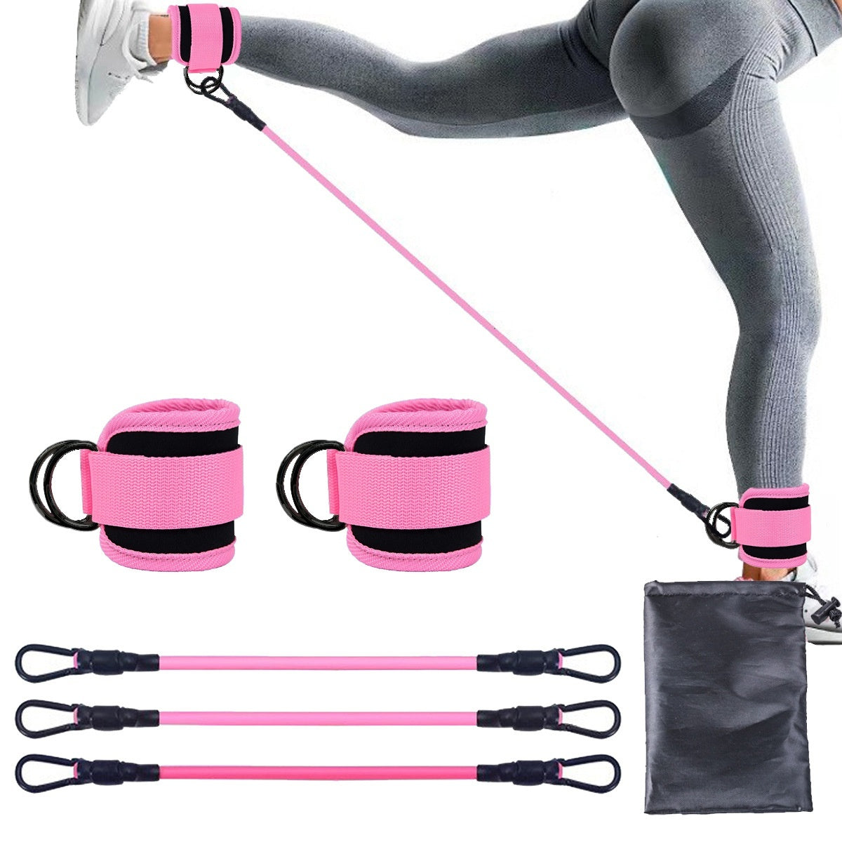 Ankle Strap Resistance Bands Hip Leg Strength Pull Rope Fitness Elastic