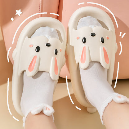 Cute Rabbit Slippers For Kids Women Summer Home Shoes Bathroom Slippers