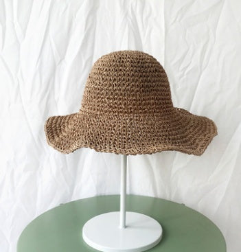 Summer Outing Sunscreen Hat for Women with Foldable Straw