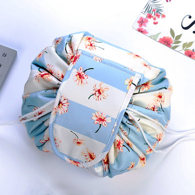 Portable waterproof drawstring cosmetic bag