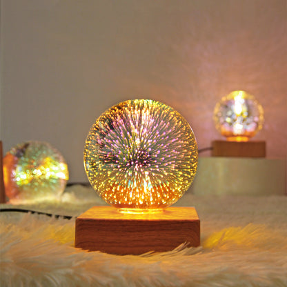 USB 3D Firework Crystal  Plug In Romantic Star LED Night Light Decorations