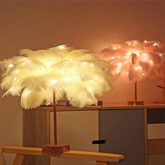 Feather Lamp Nordic Desk Lamp European-Style Feather Lamp