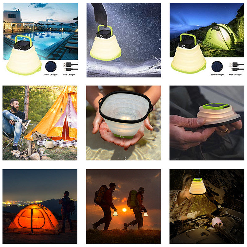 Collapsible Camping Light IP68 Waterproof Solar Foldable Lantern Solar