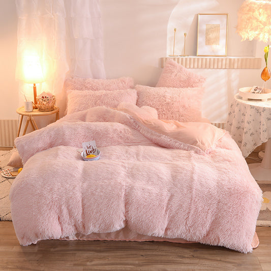 ﻿Luxury Thick Fleece Duvet Queen King Winter Warm Bed Quilt Cover Pillowcase