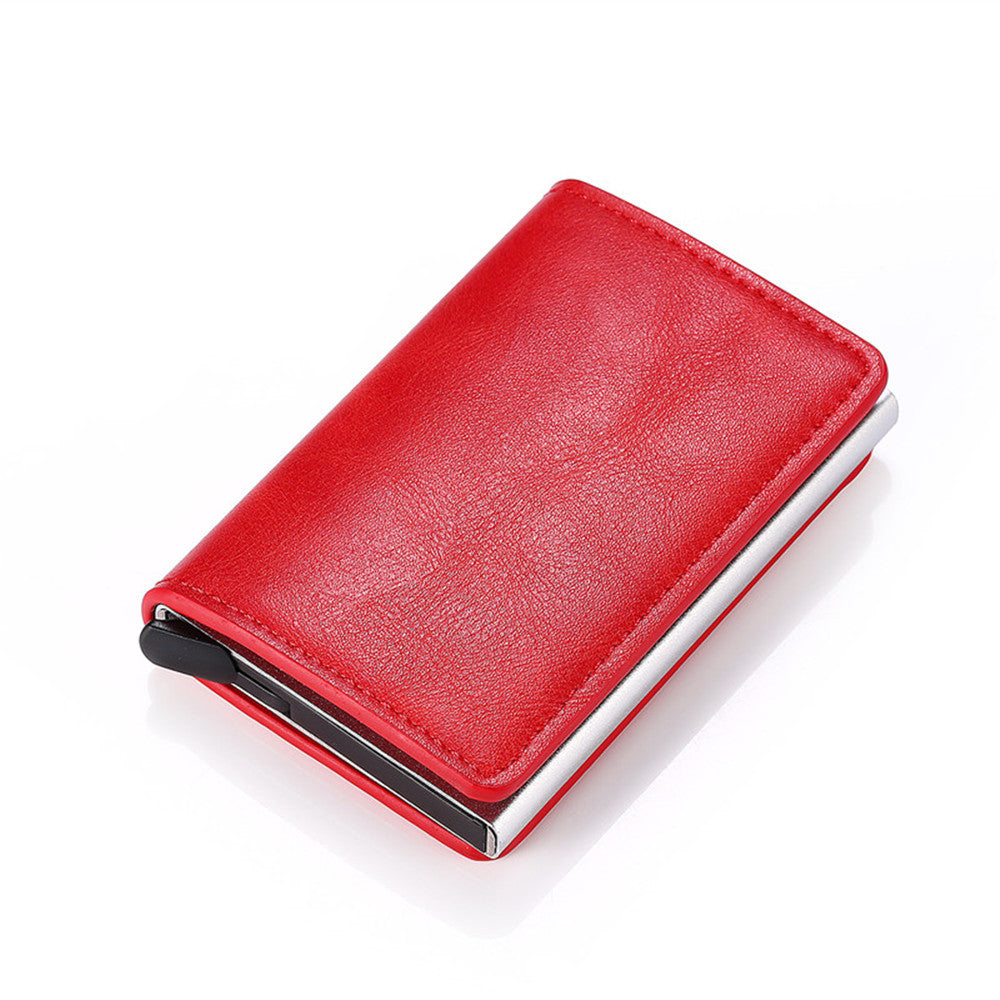 Anti-magnetic automatic eject single aluminum alloy card holder