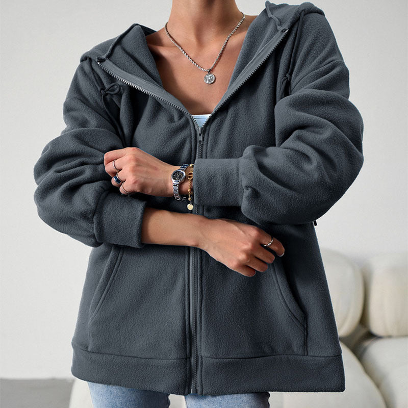 Casual Fashion Hooded Cardigan Jacket With Pockets