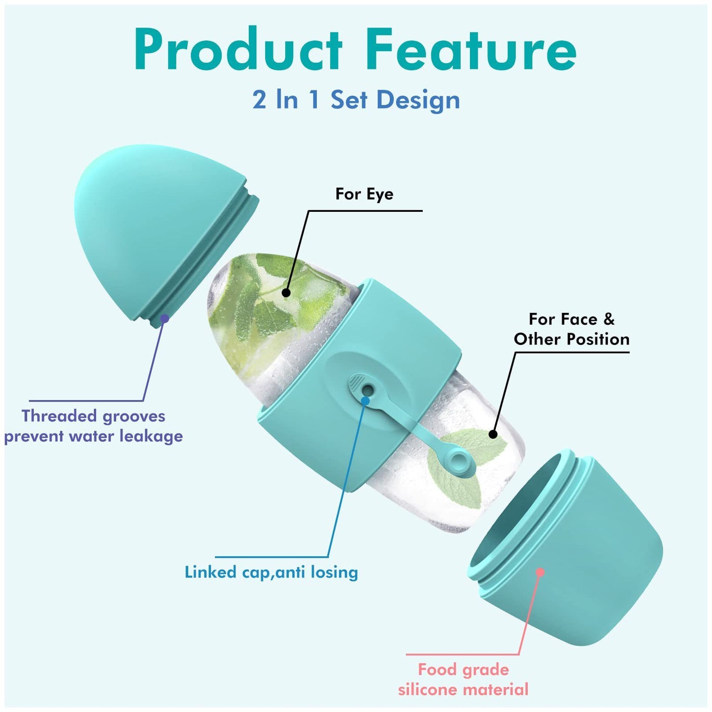 Silicone Ice Face Roller Contour Shrink Pores Remove Dark Circles