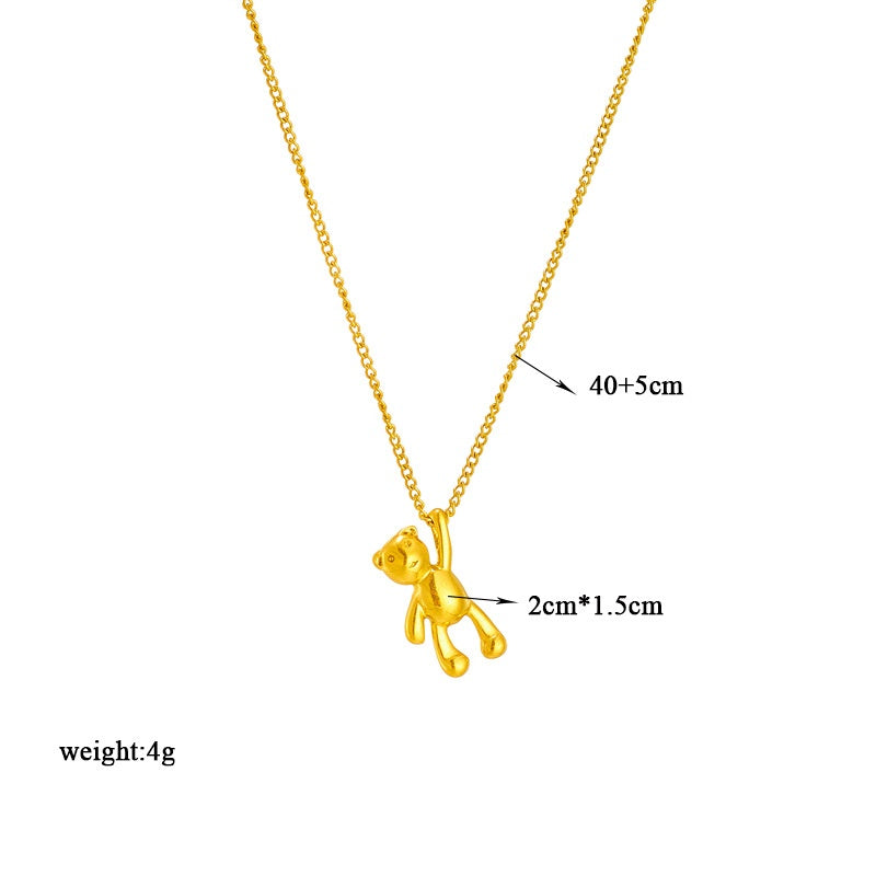 Cute Cartoon Three-dimensional Bear Necklace