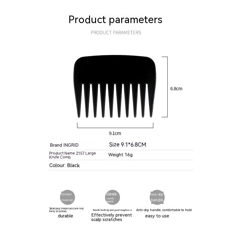 Black Plastic Comb For Men's Barber Care