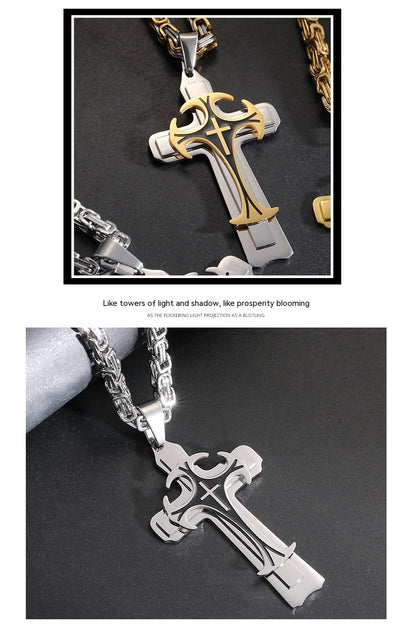 Fashion Jewelry Christian Trinity Latin Cross Necklace