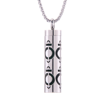 Cylinder Love Aromatherapy Pendant Perfume Essential Oil Stainless Steel Necklace