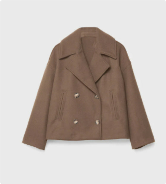 Ins Double-breasted Lapel Blazer Jacket Fashion Loose