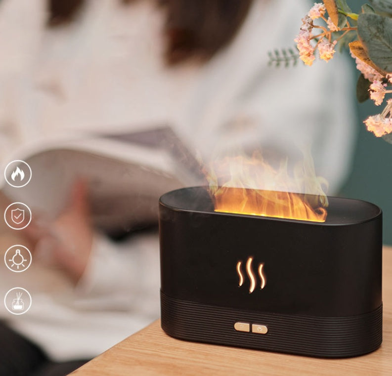 Aroma Diffuser With Flame Light Mist Humidifier Aromatherapy