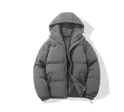 Men's Hoodie Coat Winter Fashion Solid ZIp-up Thickened Jacket