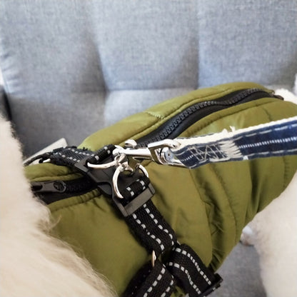 Waterproof Dog Clothes Winter Dog Coat With Harness Warm Pet Clothing