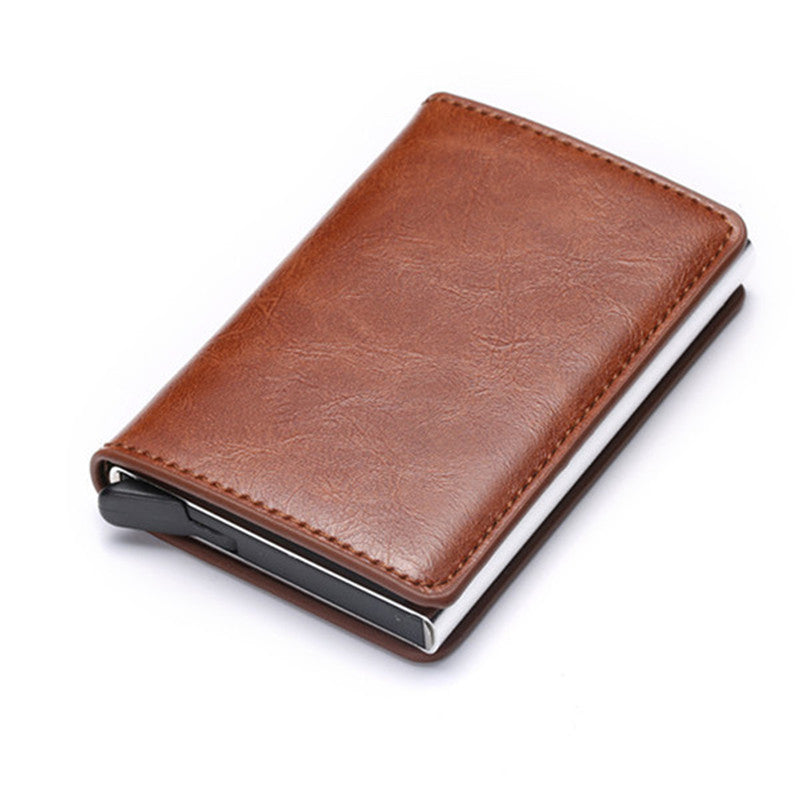 Anti-magnetic automatic eject single aluminum alloy card holder