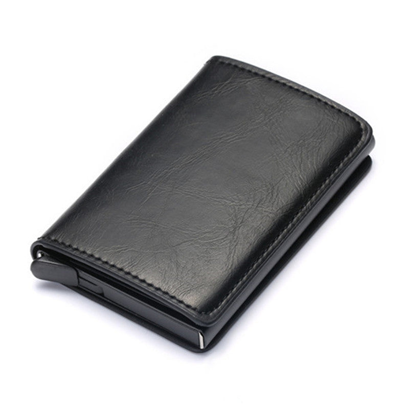 Anti-magnetic automatic eject single aluminum alloy card holder