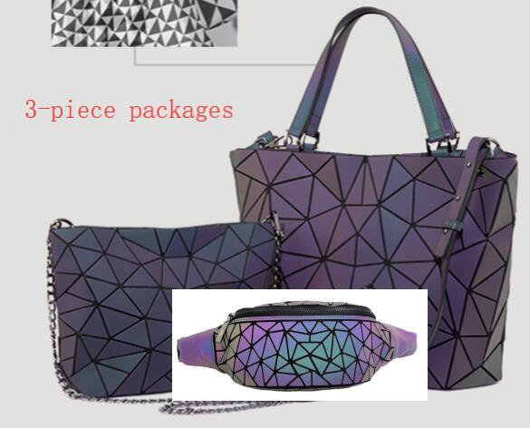 Luminous Makeup Bag Lattice Design Geometric Bag