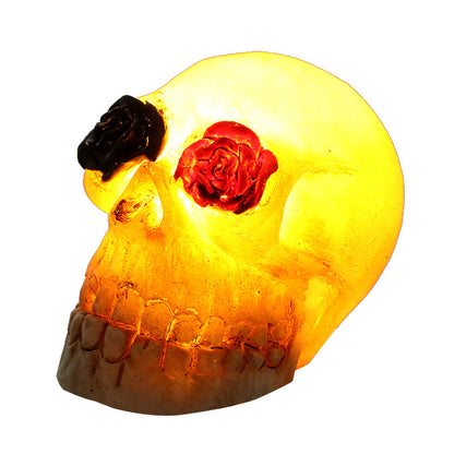 Skull Lamp Resin Ghost Skeleton Head LED Electronic Candle Light