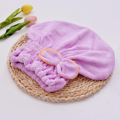 High Density Coral Fleece Microfiber Shower Cap