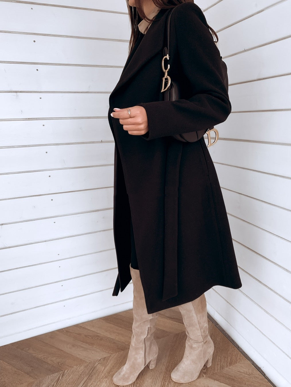 Woolen coat trench coat