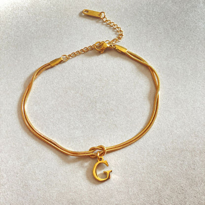 New Letter A-Z Love Knot Bracelets For Women Couple