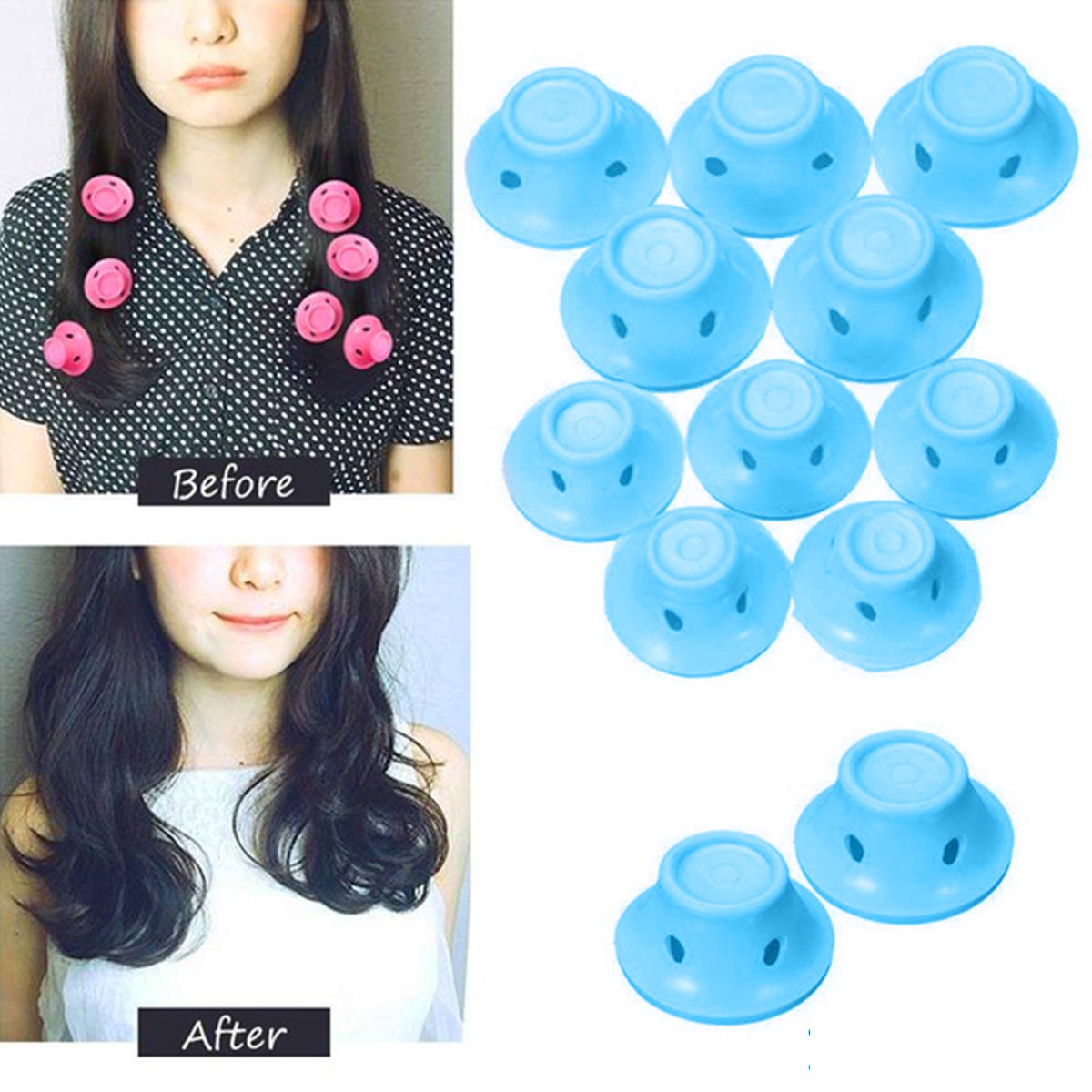 Soft Rubber Magic Hair Care Rollers Silicone Hair Curlers No Heat Hair Styling Tool