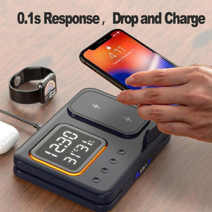 15W Wireless Chargers Stand 5 In1 LED Digital Alarm