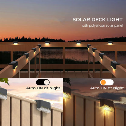 4 Solar LED Bright Deck Lights Outdoor Garden Patio Railing Decks Path Lighting Outdoor