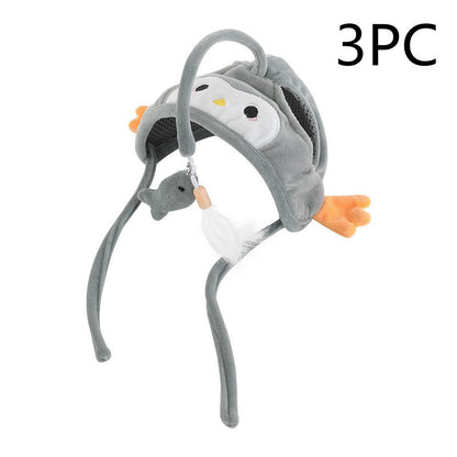 New Head Wearing Feather Funny Cat Stick