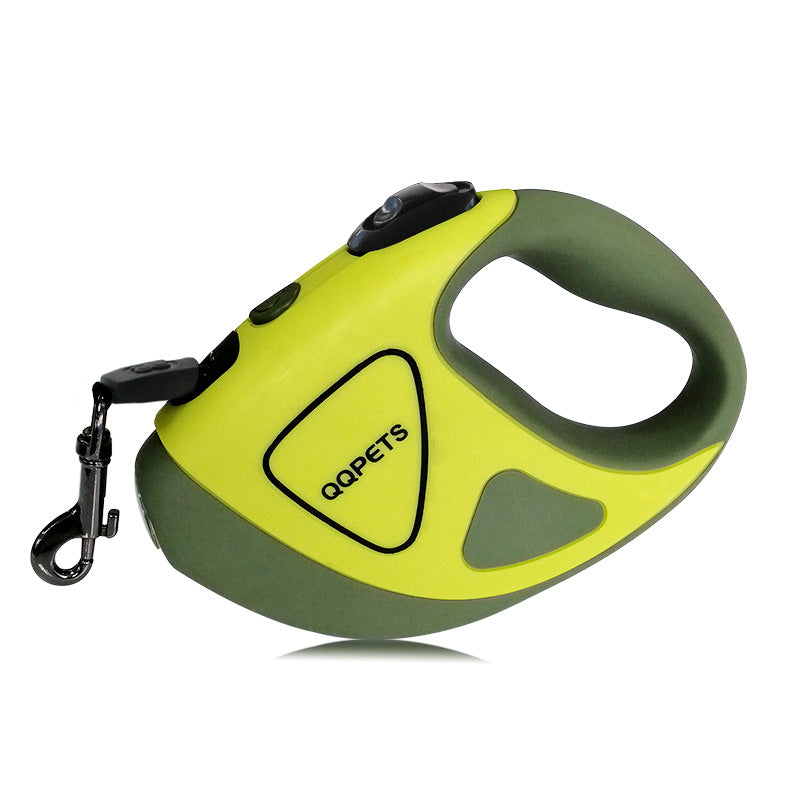 Pet Dog Automatic Retractable Fiber Leash Night Safety LED Shining