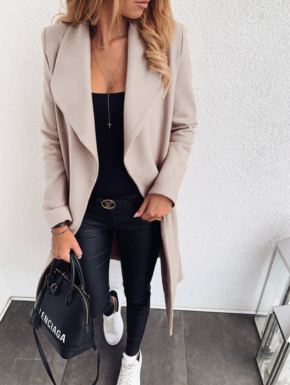 Woolen coat trench coat