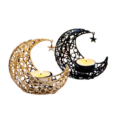 Light Luxury Crescent Moon Star Moon Black Gold Metal