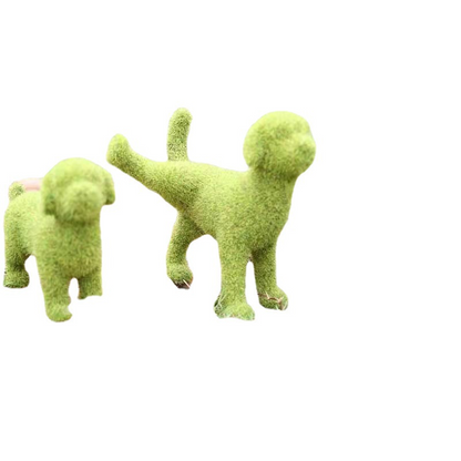Decorative Peeing Dog in 4 Styles Green Artificial