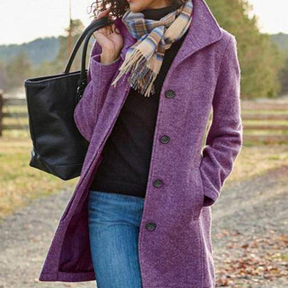 Winter Single-breasted Lapel Coat Fashion Commuter
