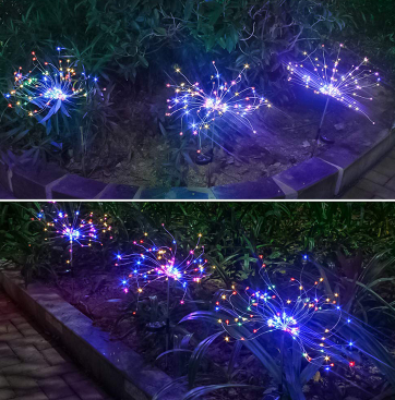 New Ground Plug Solar Fireworks Light LED Light String Copper Wire