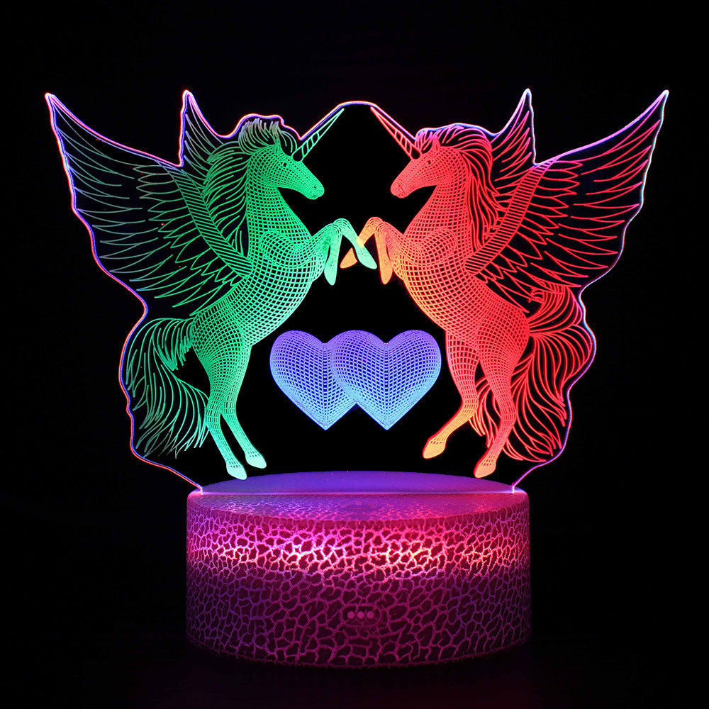 3 Acrylic Plates 3D Night Lights Touch Control Colorful LED Lamp