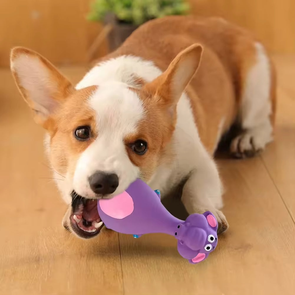 4pcs Cute Latex Dog Chew Toys With Sound Interactive Biting Toys