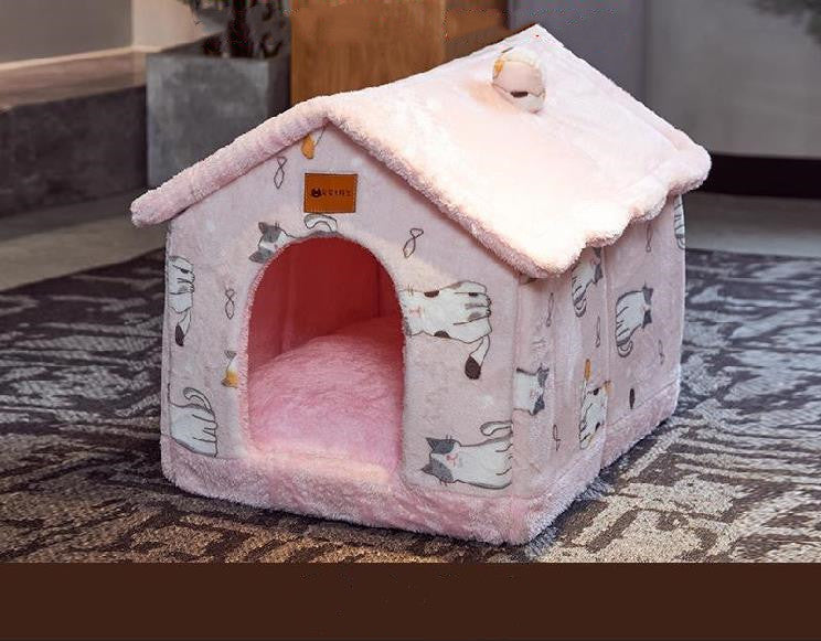 Foldable Dog House Pet Cat Bed Winter Dog