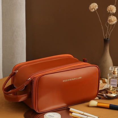 Three-layer Double Zipper U-shaped Design Cosmetic Bag Fashion