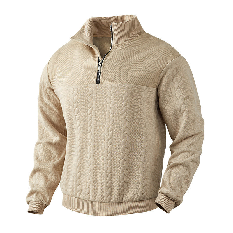Men's Jacquard Fall Winter Long-sleeved Warm Pullover