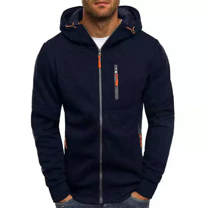 Men's Casual Zipper Hooded Sweater Fitness Jackets Cardigan