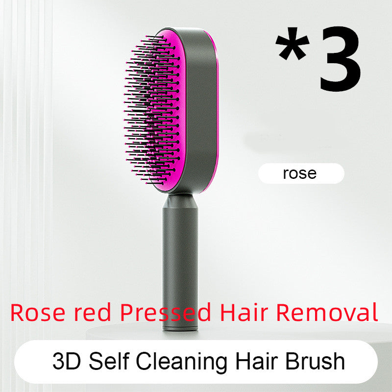 Self Cleaning Hair Brush For Women One-key Cleaning Hair Loss