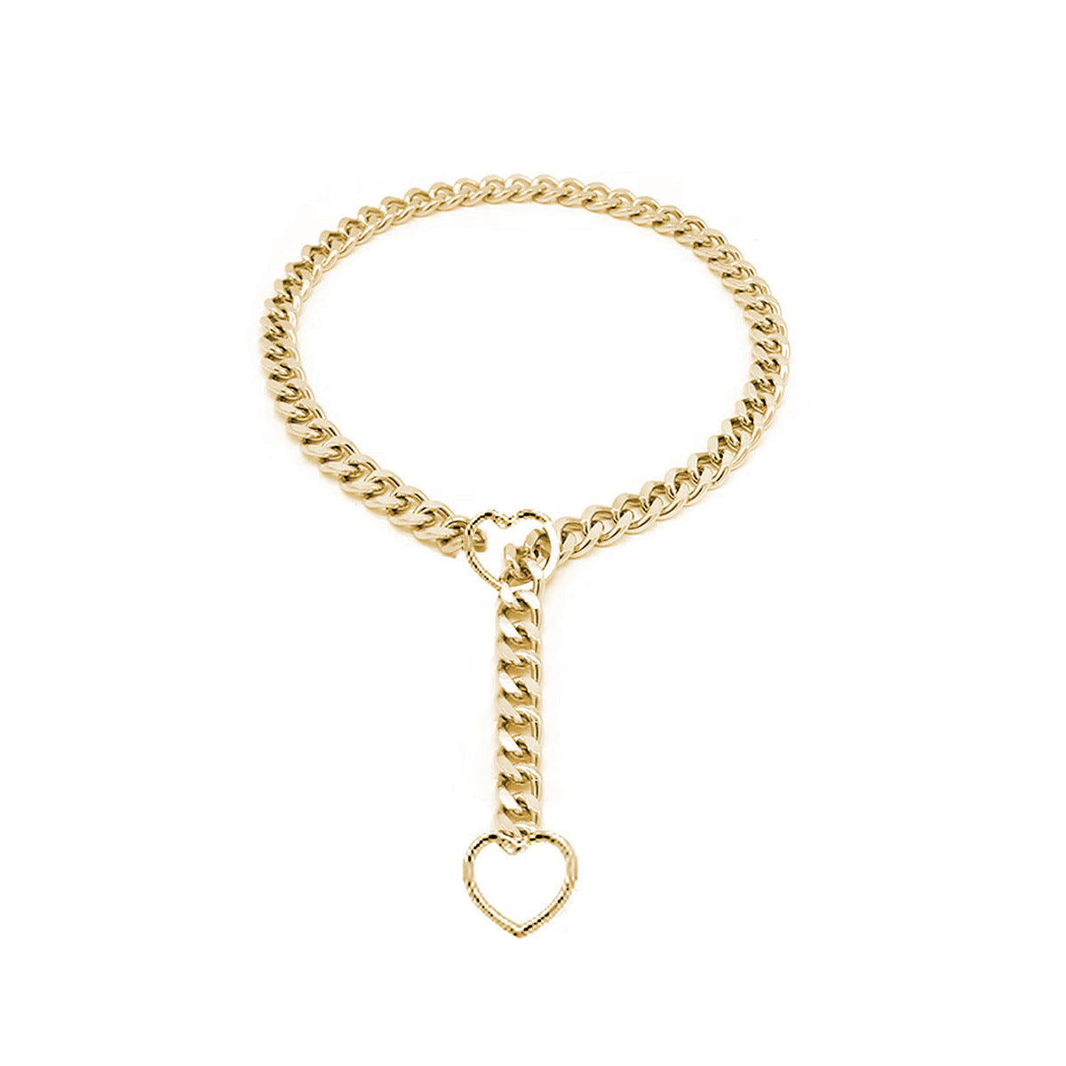 Cuban Adjustable Heart Shaped Necklace
