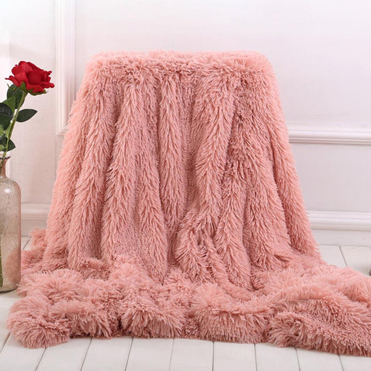 Super Soft Coral Fleece Blanket Warm Cozy Bedding Blanket Fluffy Sofa