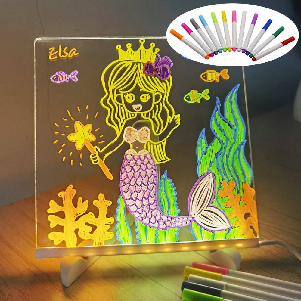 Acrylic DIY Note Board LED Night Light Creative Message Board