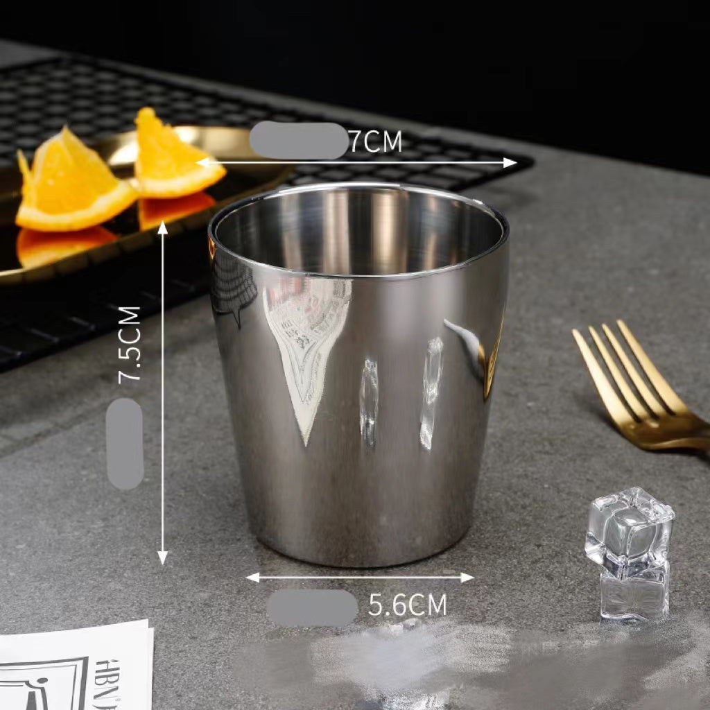 Stainless Steel Coffee Accompanying Mug Children's Water Cup Double Layer