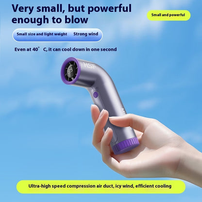 High-speed Portable Fan Little Turbine Digital Display Charging Fan